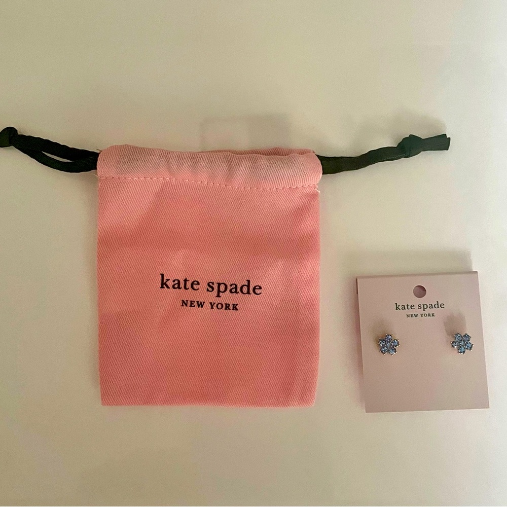 Kate Spade flower stud earrings blue